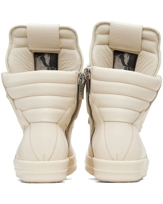 Rick Owens White Off- Temple Jumbolace Geobasket Sneakers for men