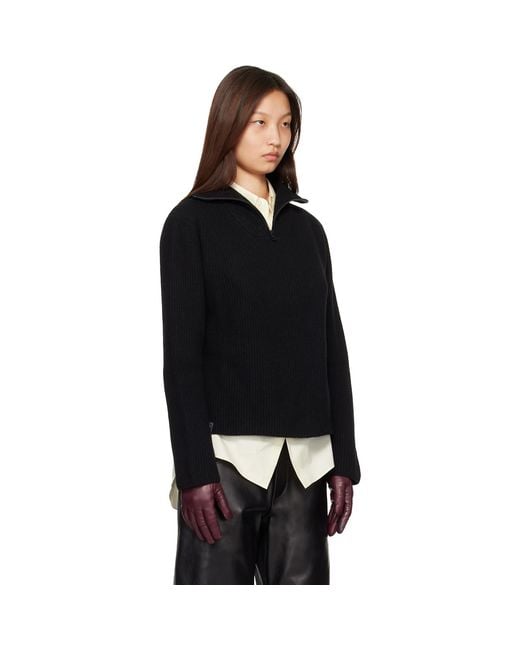 Mackage Black Gladys Knit Half-Zip Pullover Sweater