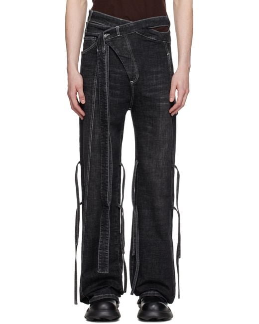 OTTOLINGER Black Strappy Signature Wrap Jeans for men