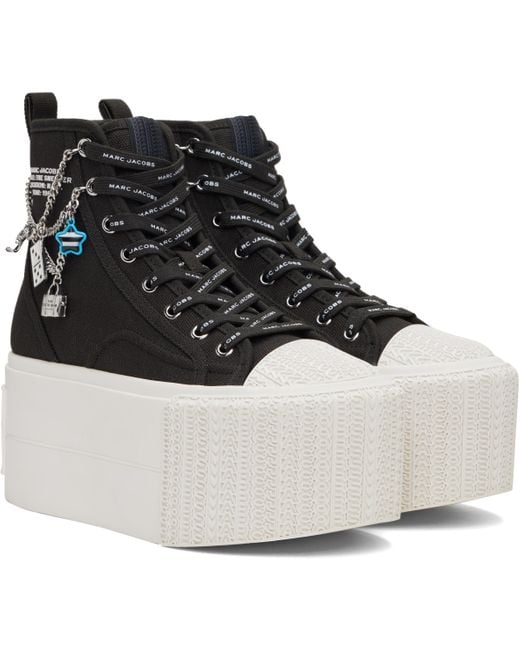 Marc Jacobs ブラック 'The Sticker Charm Platform High Top' スニーカー Black