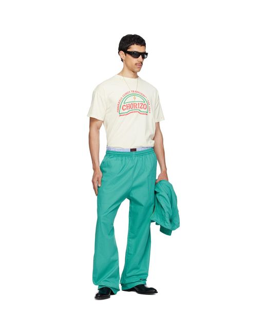 Willy Chavarria Green Off- 'Chorizo' Easy T-Shirt for men