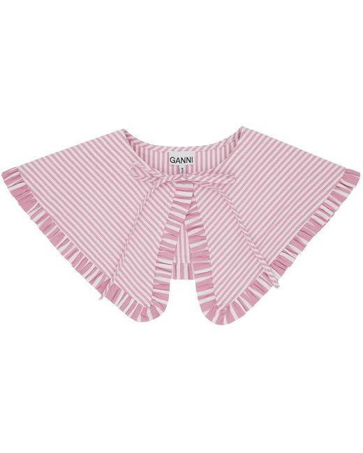 Ganni Pink Stripe Collar