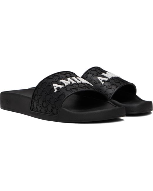 Amiri Black Ma Quad Pool Slides for men