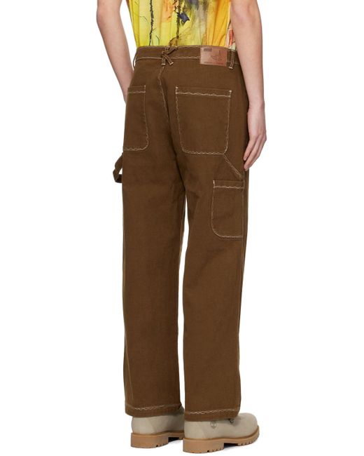 Kidsuper Brown Stitch Trousers for men