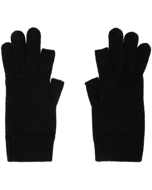 Rick Owens Black Touchscreen Gloves for men
