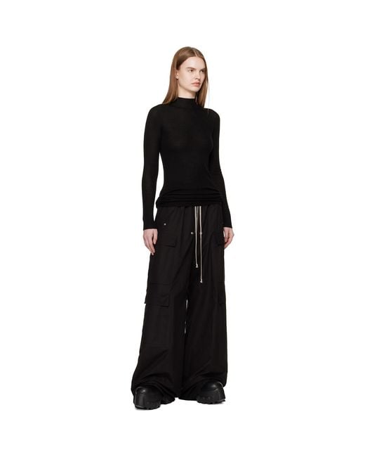 Rick Owens Black Temple Cargobelas Cargo Pants