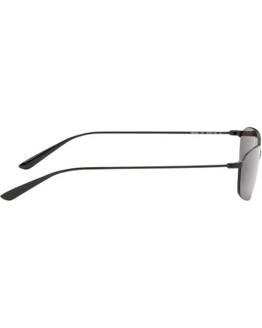 Balenciaga Black Engraved-Logo Sunglasses for men