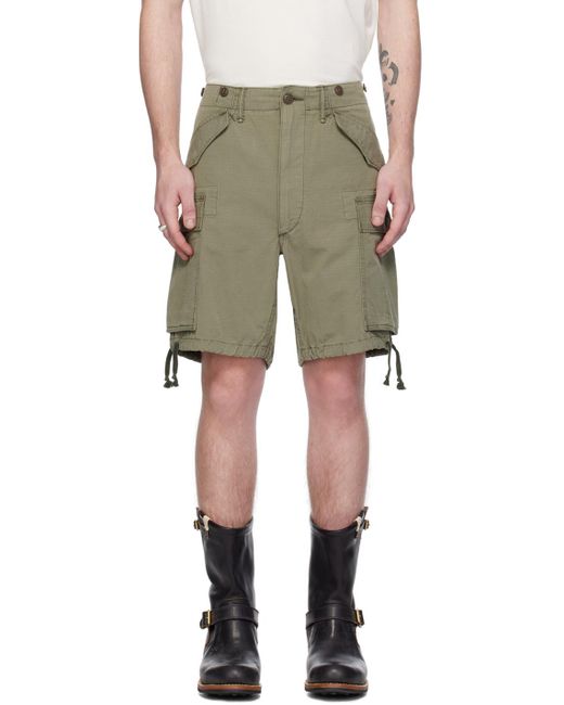 RRL Green Cargo Pocket Shorts for men