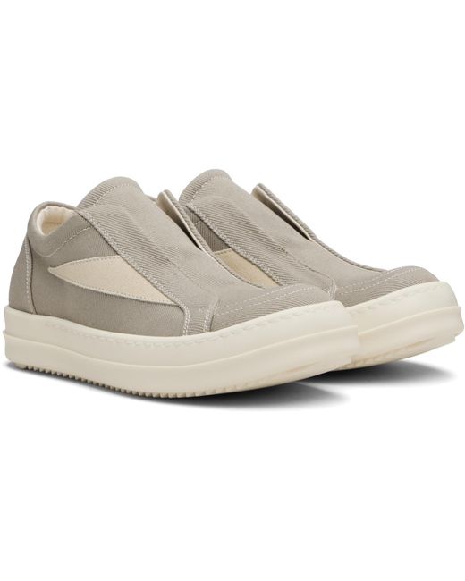 Rick Owens Black Taupe Concordians Laceless Vintage Sneaks Sneakers