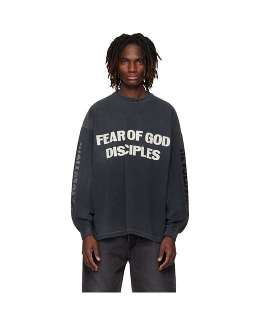 Fear Of God Black Relaxed 'Disciple' T-Shirt for men