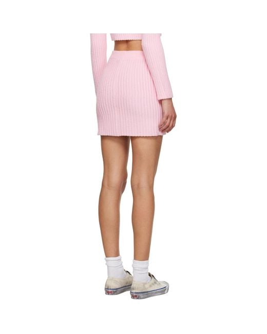 ERL Pink Cheeader Midi Skirt