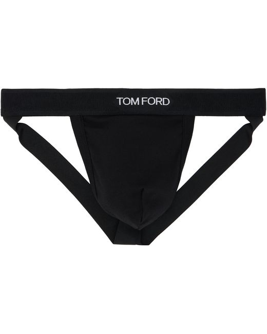 Tom Ford Black Cotton Jock Strap for men