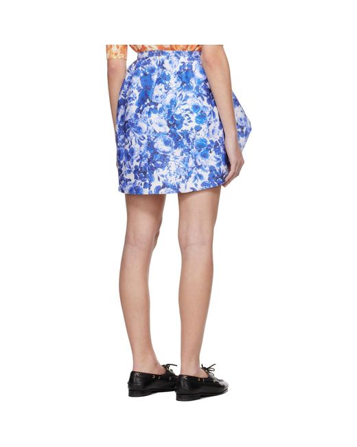 Bally Blue Silk Miniskirt