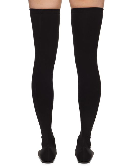 Dolce & Gabbana Black Stretch Jersey Thigh-High Boots
