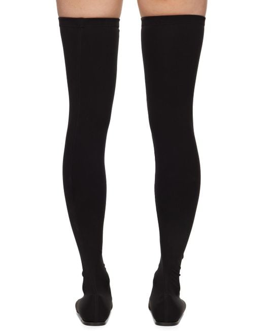 Dolce & Gabbana Black Stretch Jersey Thigh-high Boots