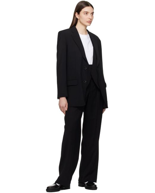 AMI Black Pleated Trousers
