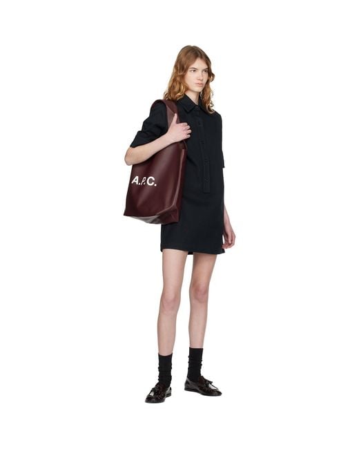 A.P.C. Purple Burgundy Ninon Tote