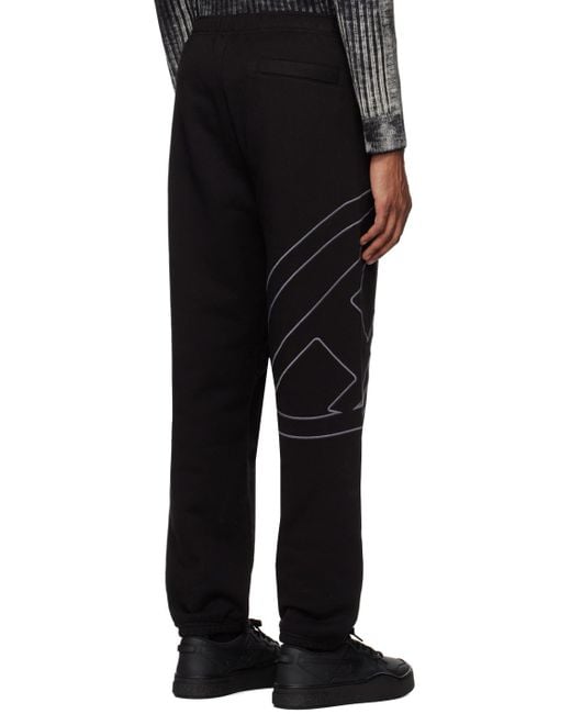 DIESEL Black Sweatpants With Maxi D Logo for men