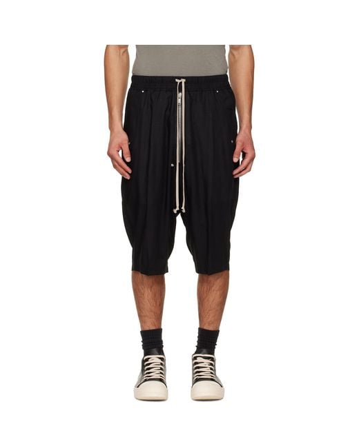 Rick Owens Black Temple Bela Pods Shorts for men