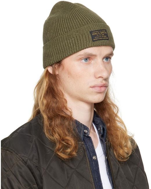 RRL Multicolor Khaki Cotton Watch Beanie for men