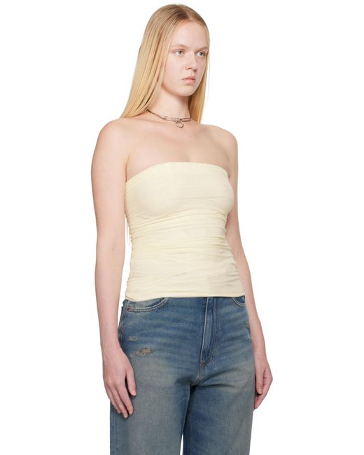 MM6 by Maison Martin Margiela Blue Off- Mesh Tube Top