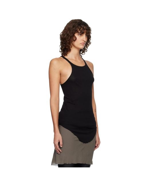 Rick Owens Black Temple Racer Back Tank Top