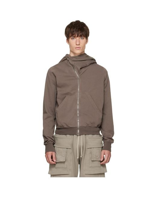 Rick Owens Brown Tower Mountain Hoodie for men