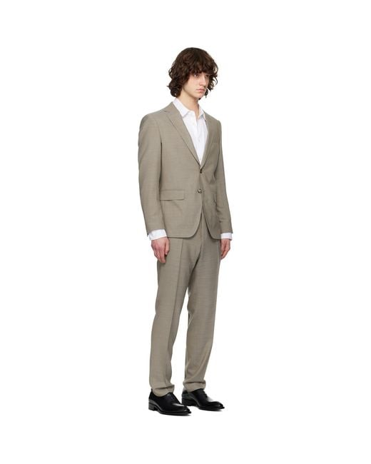 Boss Black Micro-Patterned Slim-Fit Suit for men