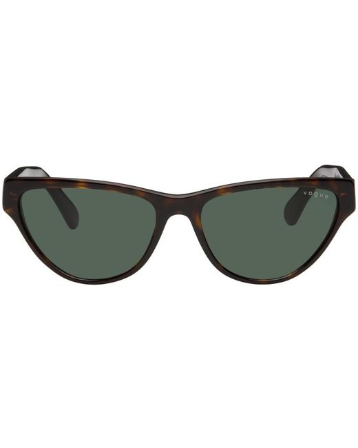 Vogue Eyewear Green Tortoiseshell Hailey Bieber Edition Sunglasses