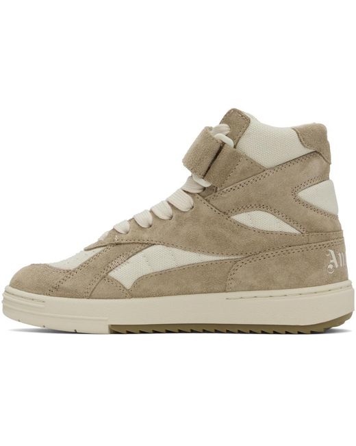 Palm Angels Black Off-white & Beige University High Top Sneakers