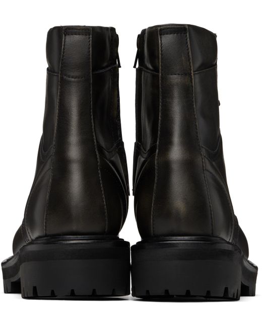 Juun.J Black Vibram Sole Military Boots for men