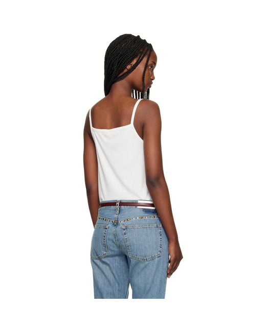 Re/done Black Off- Lace Ribbed Camisole