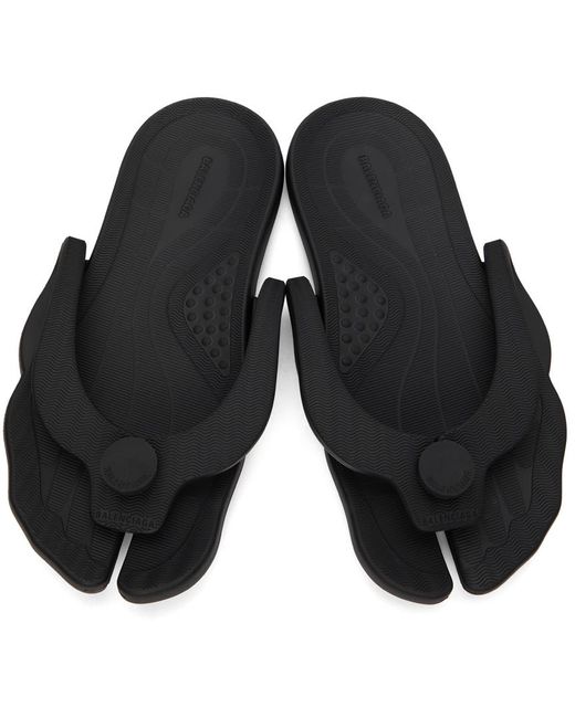 Balenciaga Black Micro Foam Flip Sandals