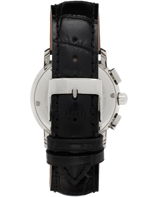 メンズ Frederique Constant シルバー& Classics クオーツ クロノグラフ腕時計 Black