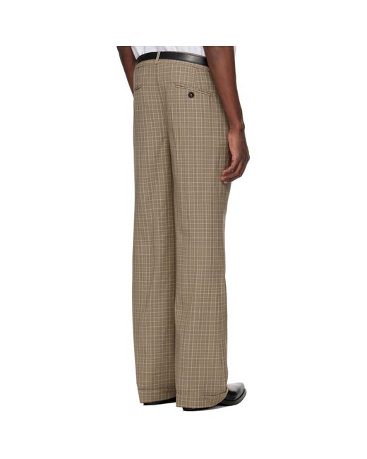 Ernest W. Baker Natural Cuffed 70S Trousers for men
