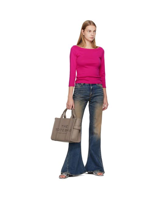 Marc Jacobs Multicolor Taupe 'The Leather Medium' Tote