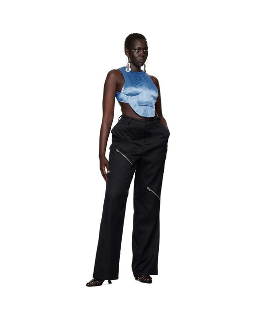 Sinéad O'Dwyer Black Spiral Zip Trousers