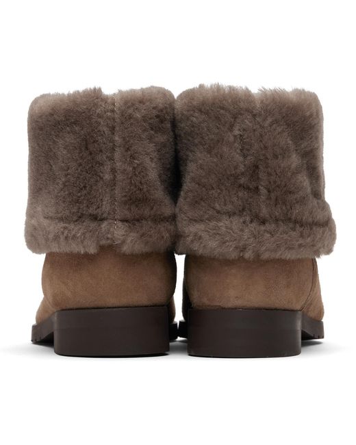 Totême Black Fold-Down Shearling Boots