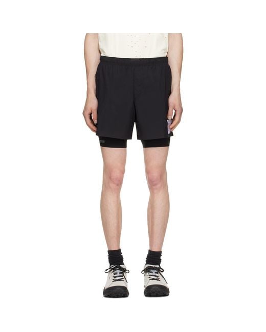 Satisfy Black Rippy Cordura 5 Trail Shorts for men