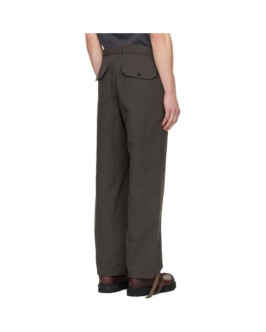 Sacai Black Khaki Weathercloth Trousers for men