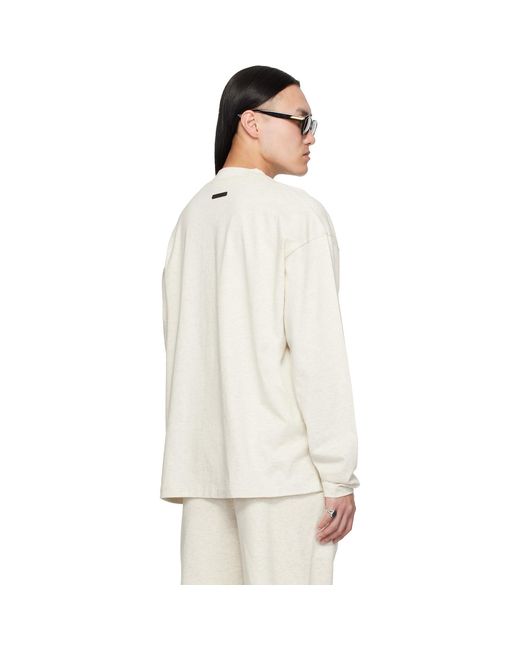 Fear Of God White Off- Classic Fit Long Sleeve T-Shirt for men