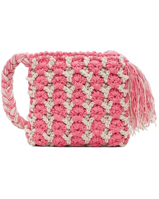 Marco Rambaldi Ssense Exclusive Pink Crochet Beach Tote in Red | Lyst