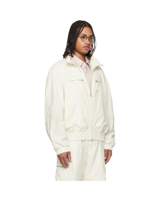 Wooyoungmi White Off- Zip Detail Windbreaker Jacket for men