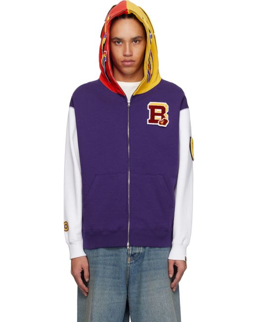 A Bathing Ape Purple Shark Full Zip Hoodie for men