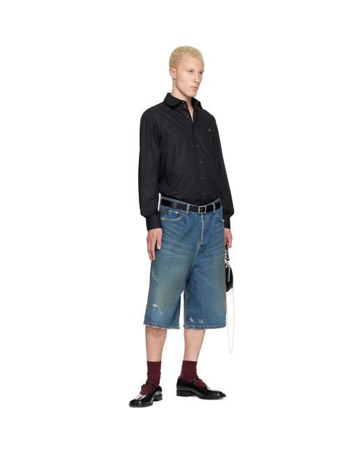Vivienne Westwood Black Two Button Krall Shirt for men