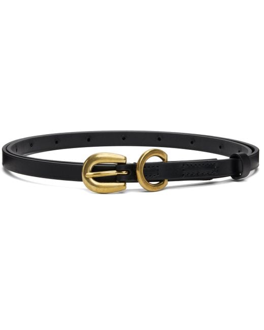 Black Leather Narrow Belt オーラリー LEATHER NARROW BELT