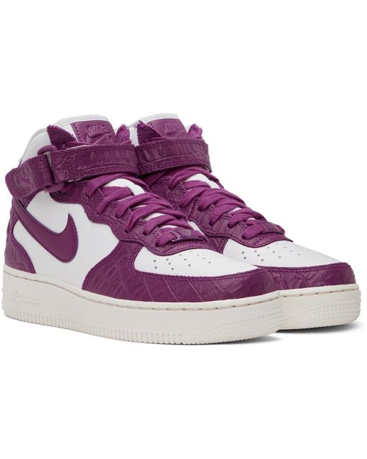 Nike Purple & White Air Force 1 '07 Sneakers