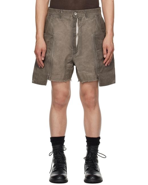 Rick Owens Natural Hollywood Stefan Cargo Shorts for men