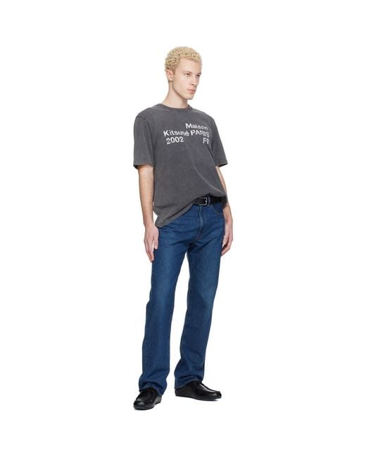 Maison Kitsuné Black Leather Belt for men