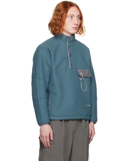 And Wander Blue Embroide Sweatshirt for men